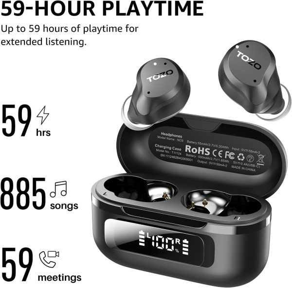 TOZO Hybrid Active Noise Cancelling Wireless Earbuds, 6 Mics ENC Clear - Image 3