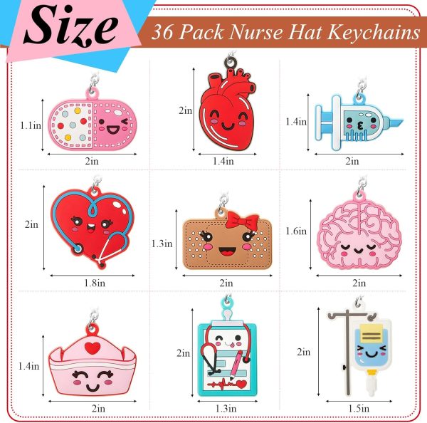 Henoyso 36 Pcs Nurse Keychain Nurse Gifts for Christmas for Women Nurses - Image 2