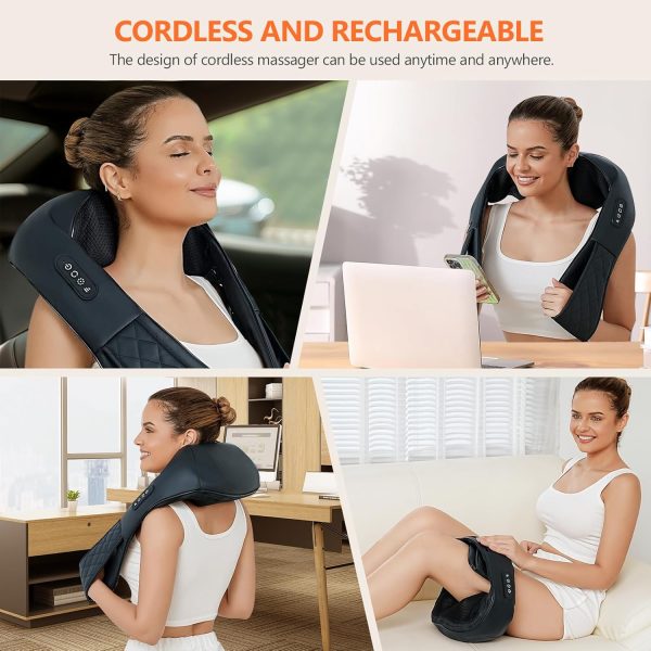 Rechargeable Neck Massager with Heat - Shiatsu Back and Neck Massager, - Image 5