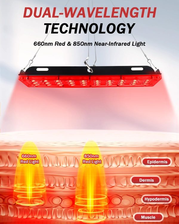 Red Light Therapy Lamp for Body, Infrared Light Therapy Lamps with Stand, - Image 3