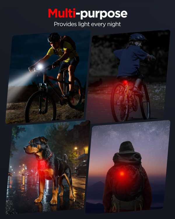 Akale Bike Lights Set, Rechargeable Bicycle Lights Front and Rear, 4 Light - Image 6