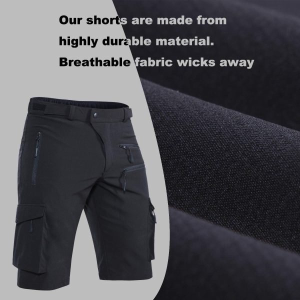 Hiauspor Men's Mountain Bike Shorts Stretch Hiking Cargo Shorts Quick Dry - Image 4