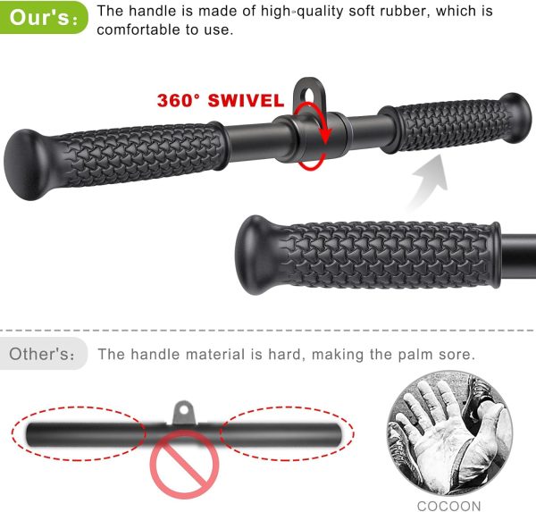 SELEWARE Triceps LAT Pulldown Attachments Home Gym Workout Accessories with - Image 4