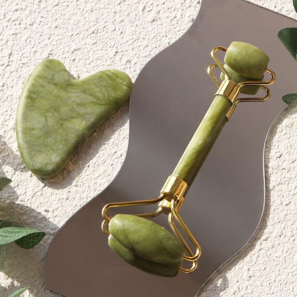 huefull Gua Sha Facial Tools & Jade Roller Set for Skin Care, Reduce - Image 8