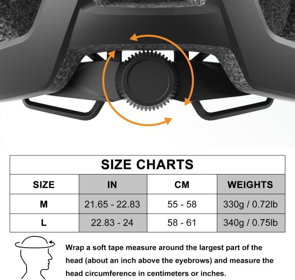 Bike Helmet, Mountain Bike Helmets for Men and Women, Front and Back LED - Image 7