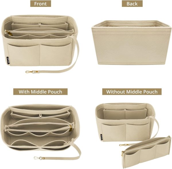 OPPOSHE Purse Organizer Insert for Handbags, Softened Felt Bag Insert - Image 6