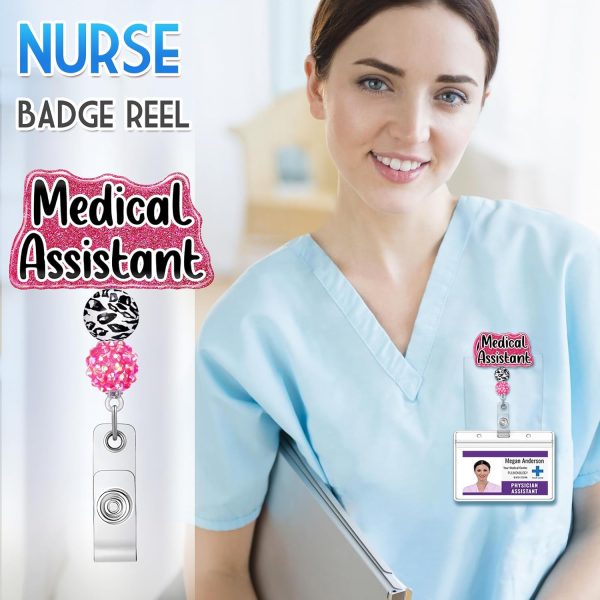 Plifal Medical Assistant MA Badge Reel Holder Retractable with ID Clip for - Image 2