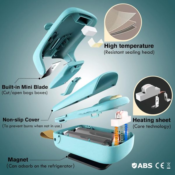 Mini Bag Sealer, Handheld Vacuum Heat Sealer and Cutter, Portable Chip Bag - Image 4