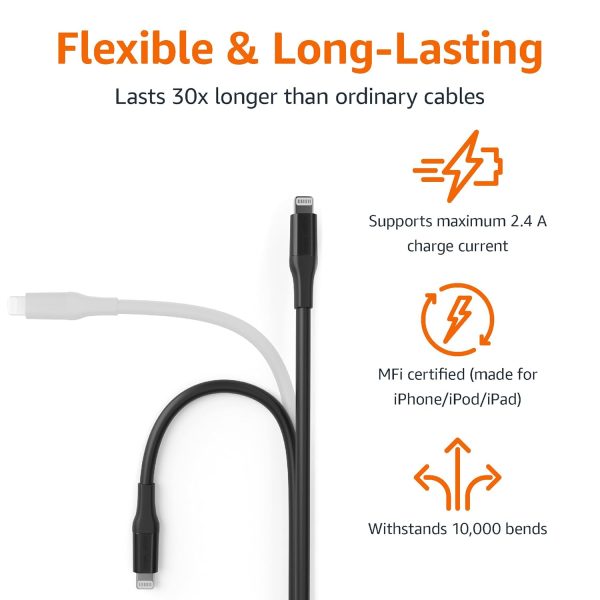 Amazon Basics - USB-A to Lightning ABS Charger Cable (10 feet), MFi - Image 3