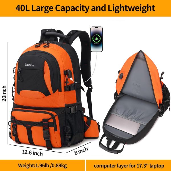 Nerlion 40L Hiking Backpack Travel Backpack for Men Women Camping - Image 5