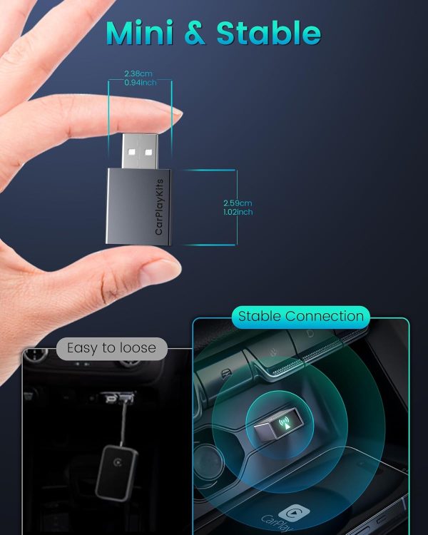 Wireless CarPlay Adapter for Apple, Plug and Play Low Latency Mini - Image 2