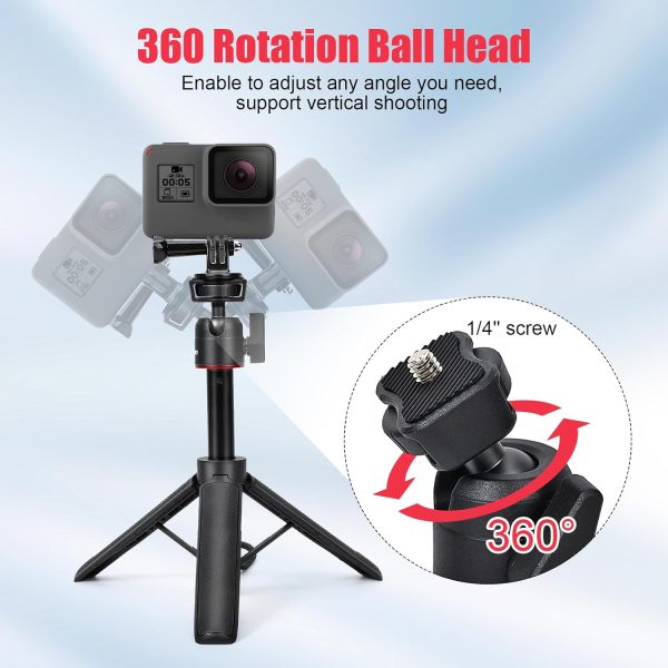 Extendable Vlog Stand,Mini Selfie Stick Camera Tripod Stand,8-23.6inch - Image 3