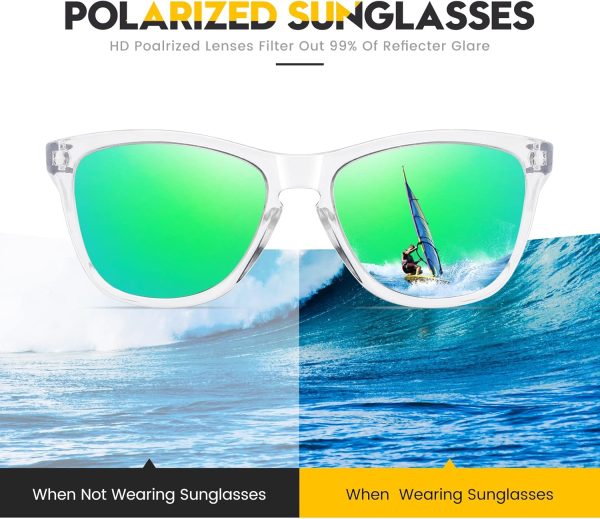 Sunglasses Womens Polarized Sunglasses for Mens Womens Retro Mirror Lens - Image 4