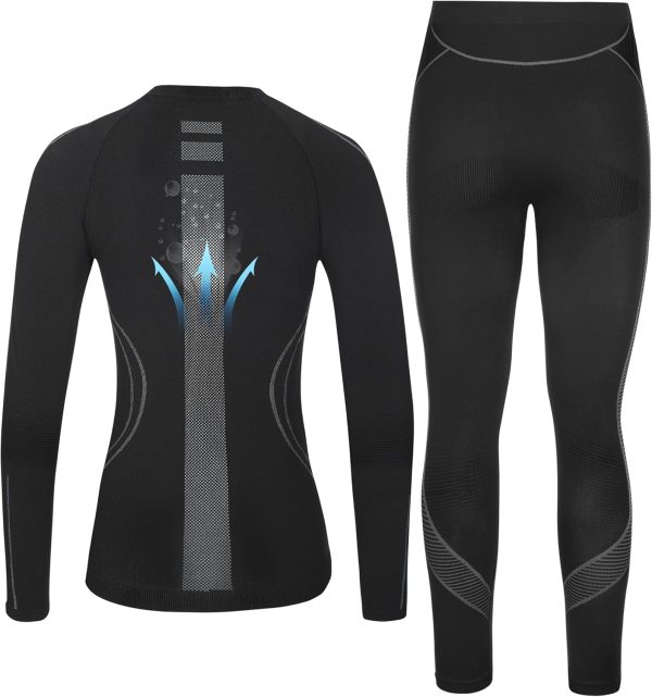 Roadbox Thermal Underwear for Women - Long Johns Fleece Lined Top & Bottom - Image 2