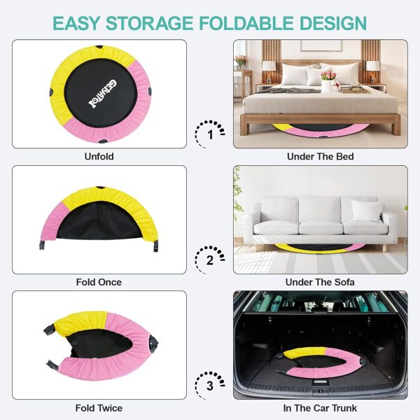 40 Inch Kids Large Folding Trampoline, Toddler Trampoline with Comfortable - Image 5