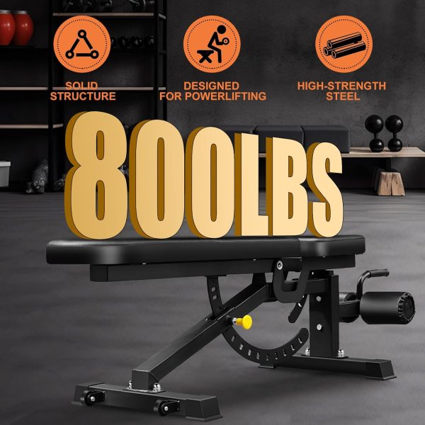 Adjustable Weight Bench for Home Gym, 800LBS Weight Bench, Exercise Workout - Image 3