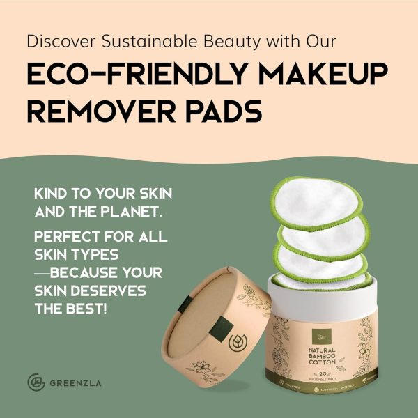Greenzla Reusable Makeup Remover Pads (20 Pack) Washable Laundry Bag & - Image 7