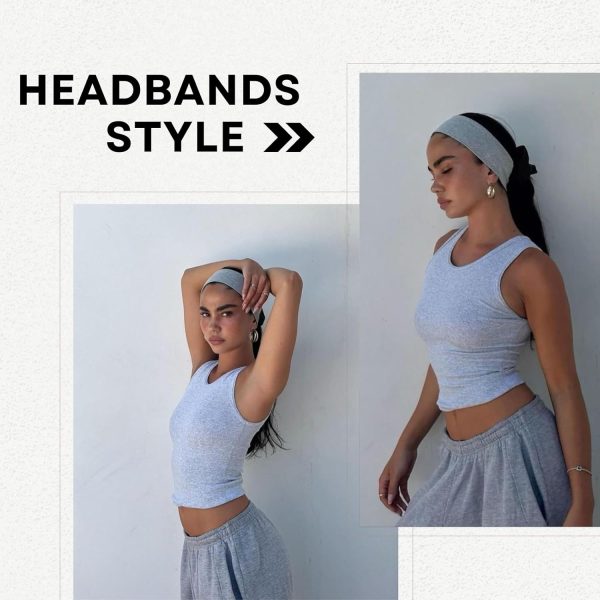7 PCS Headbands for Women Cotton Non Slip Hair Bands Sweat Thick Headband - Image 5