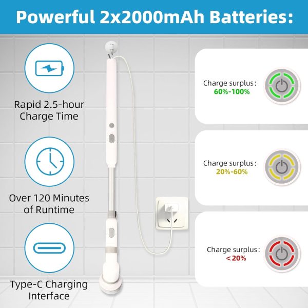 Electric Spin Scrubber Bathroom, 2024 New, 3 Cleaning Modes, 8 in - Image 6