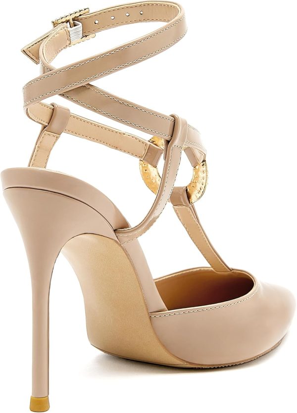 Closed Toe Heels for Women Rhinestone Pointed Toe Ankle Strap Stiletto - Image 2