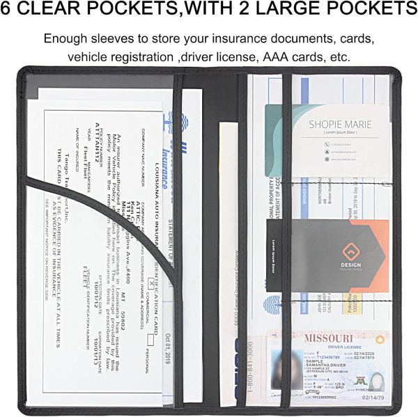 Premium Car Registration & Insurance Card Holder with Magnetic Shut, - Image 4