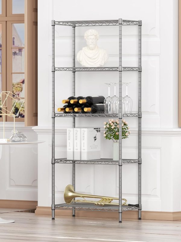 SINGAYE 5 Shelves Storage Shelf Wire Shelf Adjustable Storage Shelving - Image 9