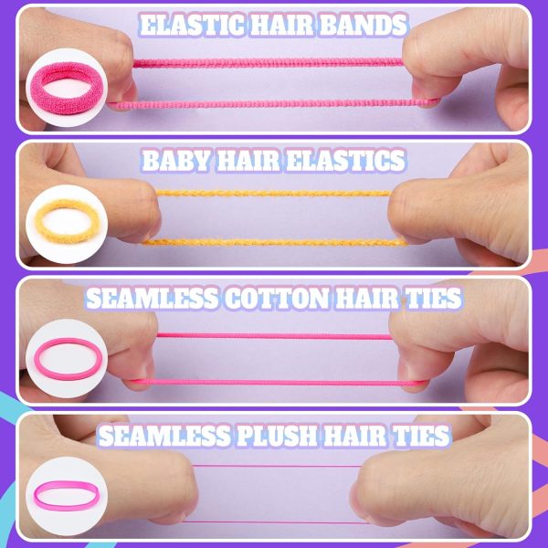 Teenitor Hair Accessories for Girls, Colorful Elastic Hair Ties Set with - Image 4