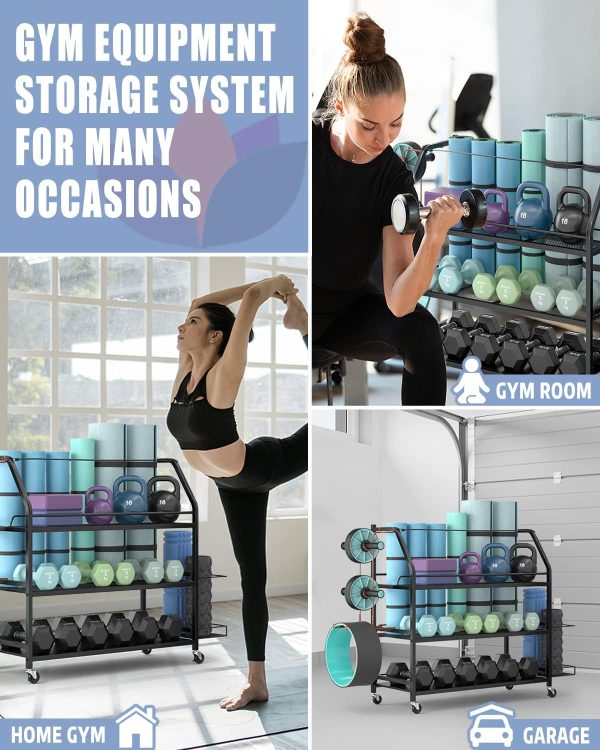 Yoga Mat Storage Rack, Home Gym Workout Accessories Organizer, Sporting - Image 2