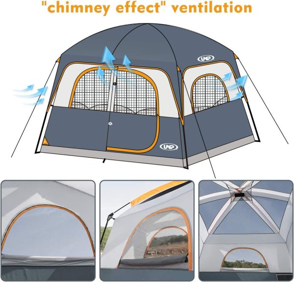 UNP Tents 6 Person Waterproof Windproof Easy Setup,Double Layer Family - Image 3