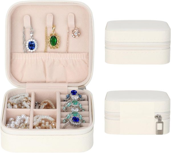 LETURE PU Leather Small Jewelry Box, Travel Portable Jewelry Case for Ring, - Image 7