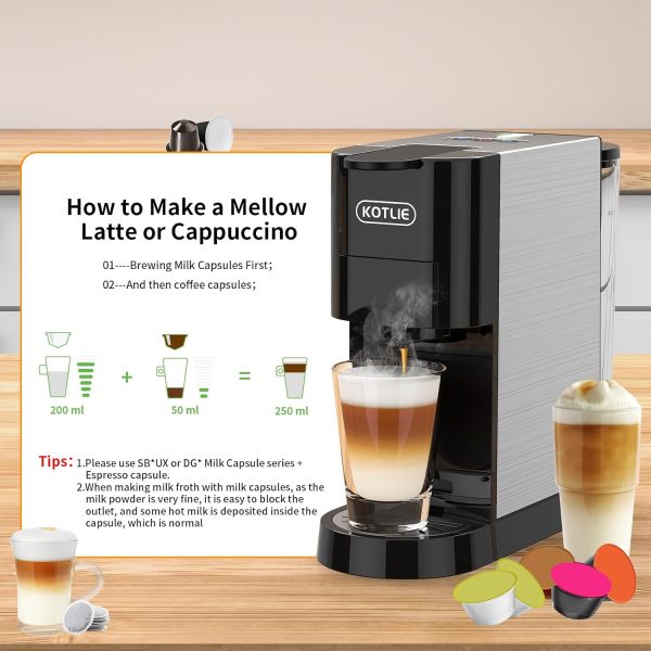KOTLIE 5in1 Level 7 Water Volume Espresso Machine, 19Bar Single Serve - Image 4