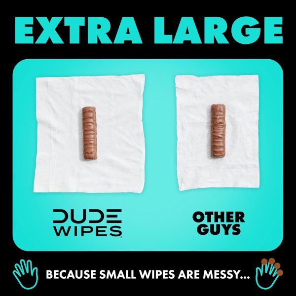 DUDE Wipes - Flushable Wipes - 6 Pack, 288 Wipes - Mint Chill Extra-Large - Image 6