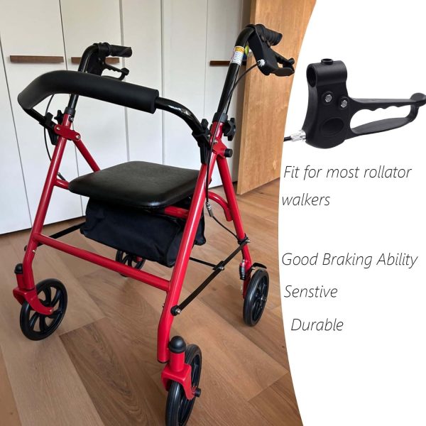 Hand Brake with 41'' Cable for 4-Wheel Folding Drive Rollator Rolling - Image 7