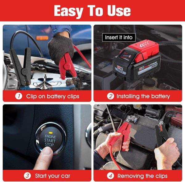 Mcirl M18 Jumper Cables with Adapter for Milwaukee M18 Battery, 8 AWG - Image 4