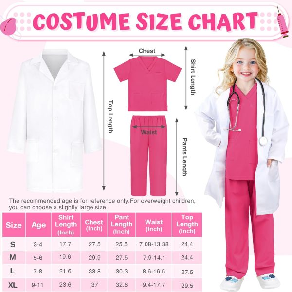 Joycover Doctor Costume for Kids, Kids Scrubs Halloween Costumes For Girls - Image 6