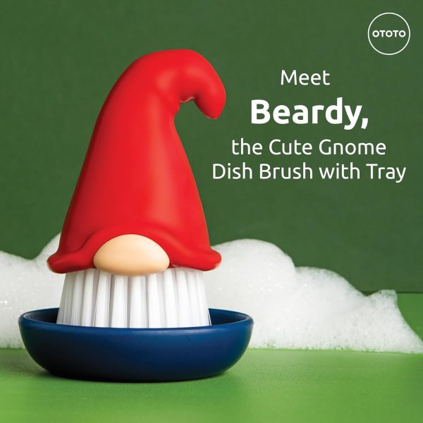 OTOTO Beardy Dish Brush - Dish Scrub Brush, Gnome Gifts, Quirky Gifts, Dish - Image 2