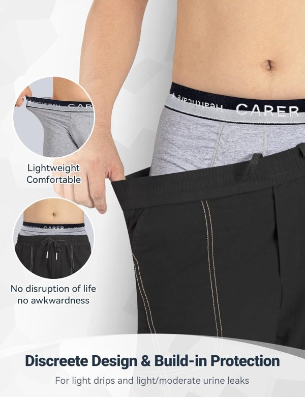 Incontinence Underwear for Men Washable 2 Pack Mens Incontinence Boxer - Image 3