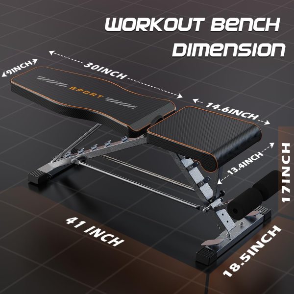 KUYOU Weight Bench, 2 in 1 Workout Bench Roman Chair, Adjustable Weight - Image 8
