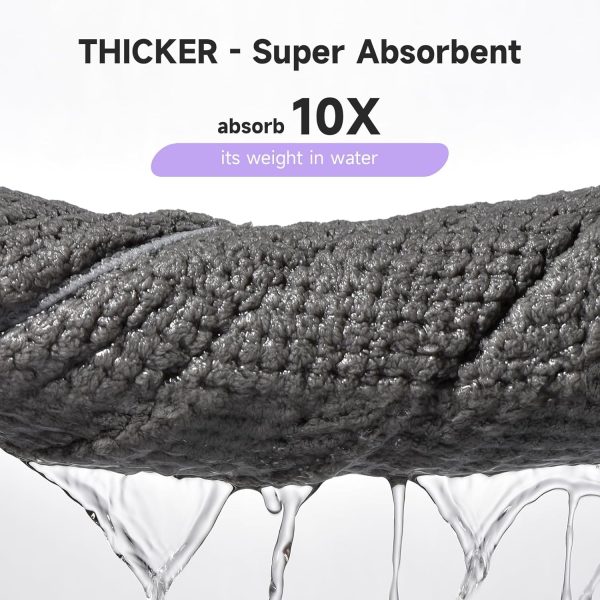 3 Pack Microfiber Hair Towel Wrap for Curly Hair, Super Absorbent Hair - Image 6