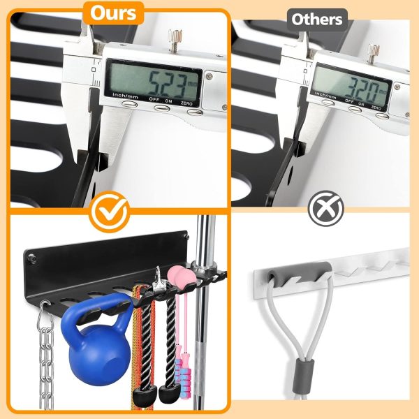 Gym Rack Organizer, Home Gym Accessories Hanger, Wall Mount Hooks for - Image 3