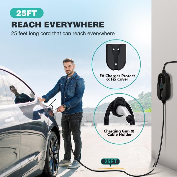 32A Electric Vehicle Charger, Level 2 EV Charger, Portable EVSE Charging - Image 6