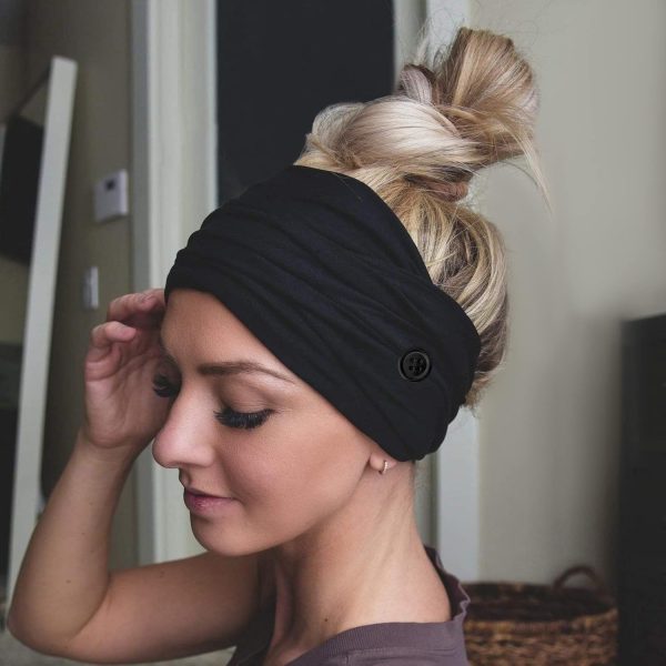 TERSE 2 Packs Headbands with Buttons for Mask Ear Savers 7’’ Extra Wide Non - Image 3
