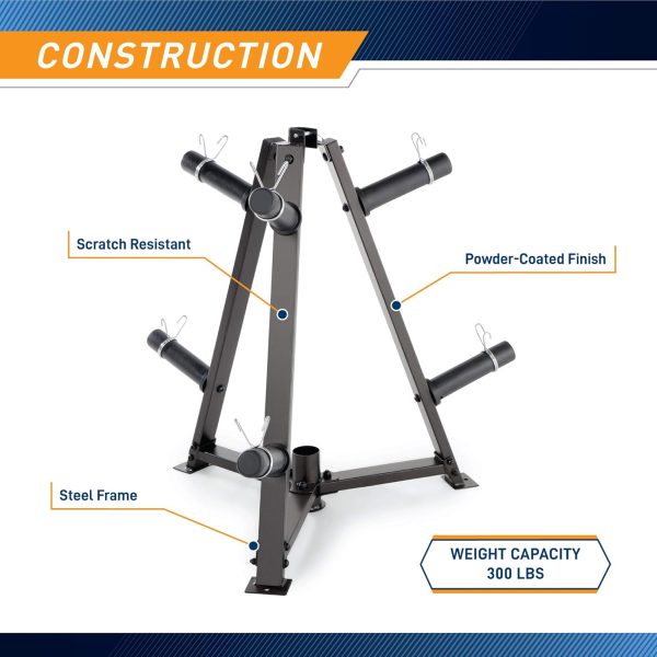 Marcy Olympic Weight Plate Tree for 2-Inch Plates Weight Storage Rack - Image 6
