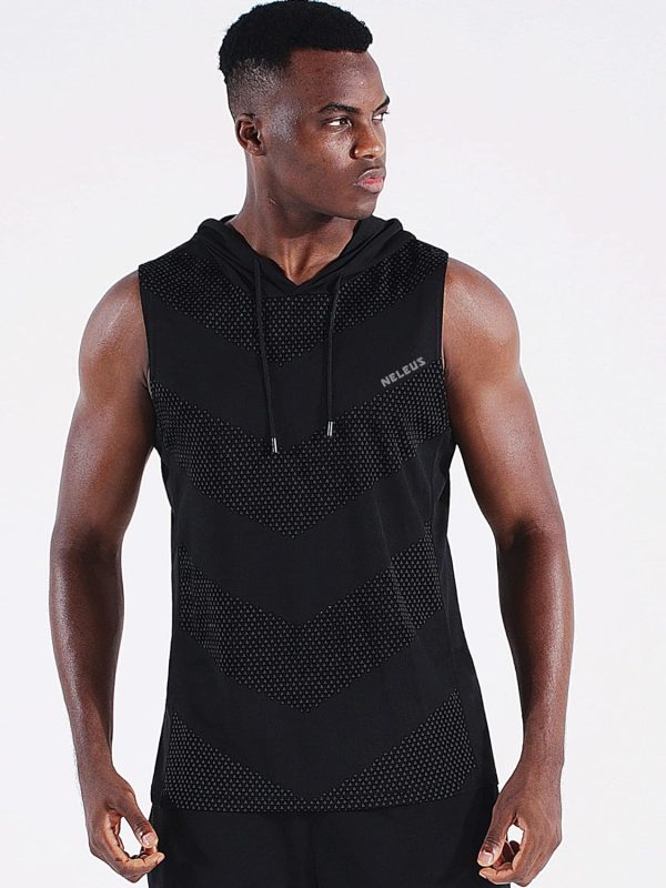 Neleus Men's Workout Tank Tops 3 Pack Sleeveless Running Shirts with Hoodie - Image 4