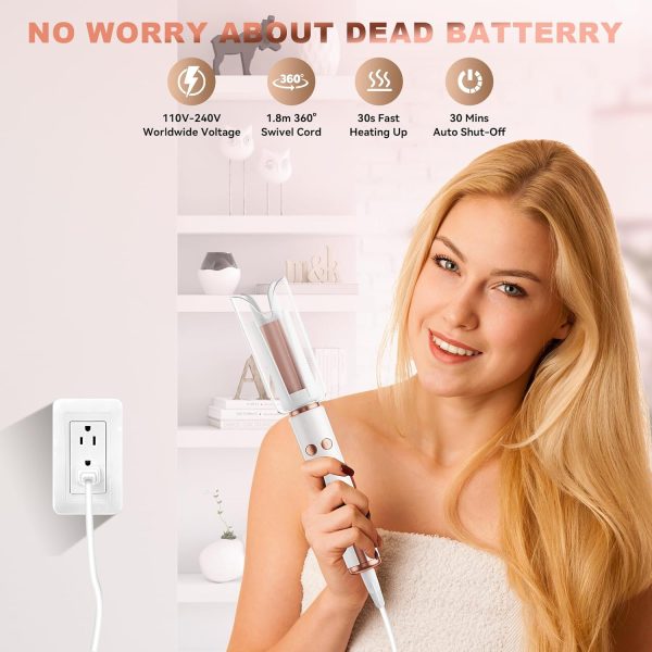 Automatic Curling Iron - 1.1'' Automatic Hair Curlers with 5 Temps & Timer, - Image 5