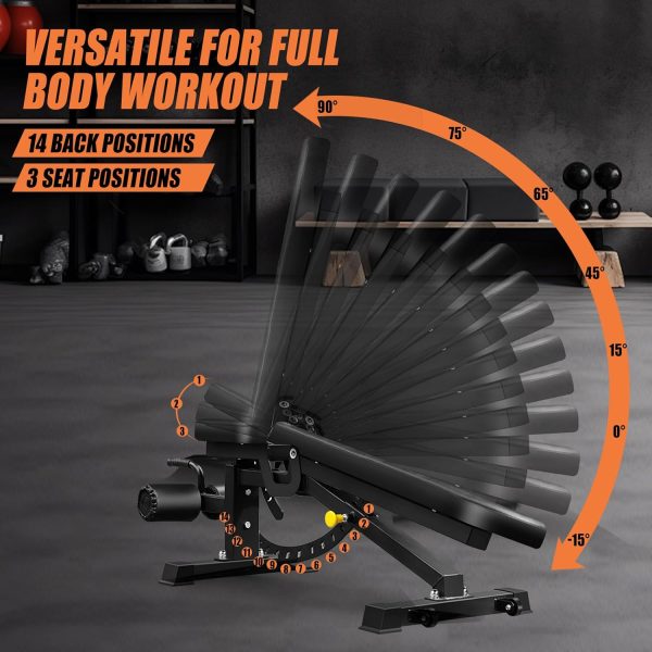 Adjustable Weight Bench for Home Gym, 800LBS Weight Bench, Exercise Workout - Image 7