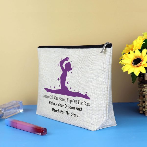 3 Pcs Gymnastics Lover Gifts for Women Girls Makeup Bag Gymnast Gift - Image 6