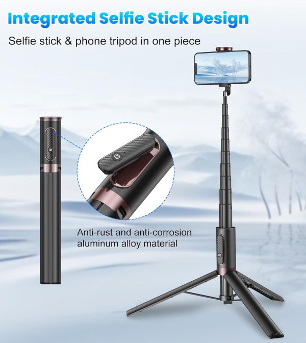 TONEOF 67" Cell Phone Selfie Stick Tripod,Smartphone Tripod Stand All-in-1 - Image 2