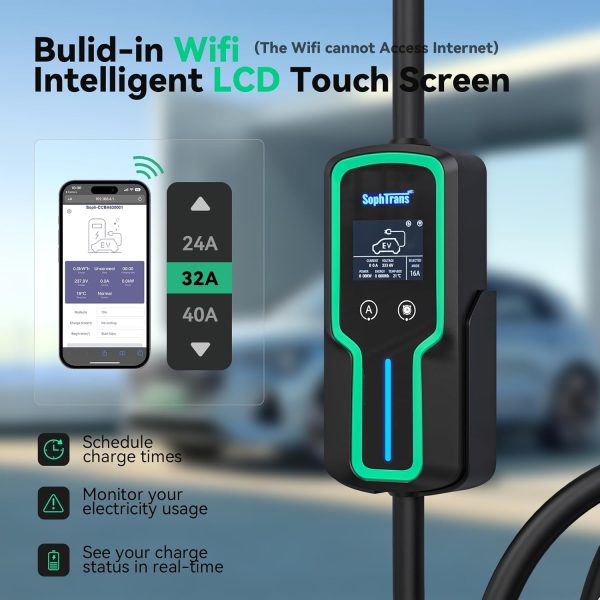 Level 2 EV Charger,10 to 40 Amp with J1772 NEMA 14-50 Thick Cable (8AWG), - Image 4