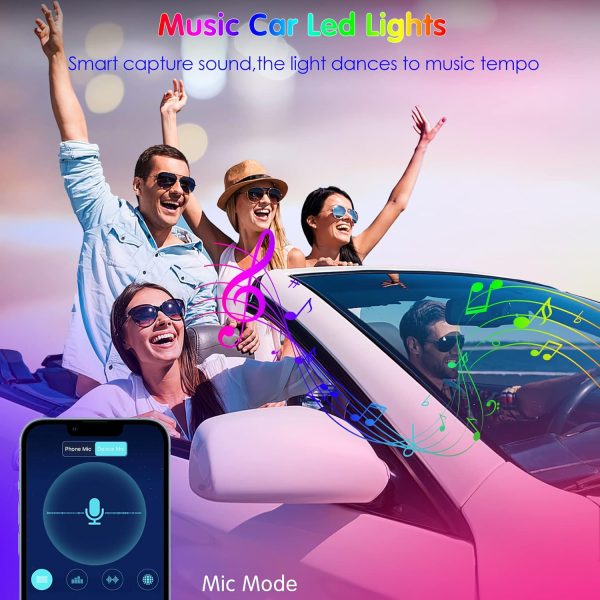 Interior Car Lights Keepsmile Car Accessories APP Control with Remote Music - Image 4